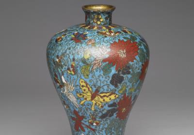 图片[2]-Meiping vase with floral decoration in cloisonne enamels and a Jingtai reign mark, Ming dynasty, late 16th century-China Archive